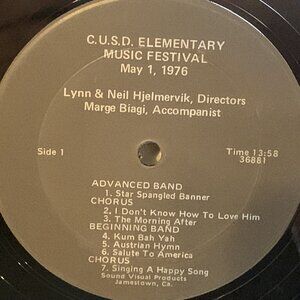 C.U.S.D. Elementary Music Festival (Vinyl, 1976) Not On Label 36881 2 VG+ LP